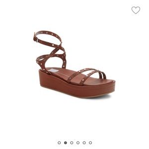 Brown Leather Platform Sandals with Adjustable Straps